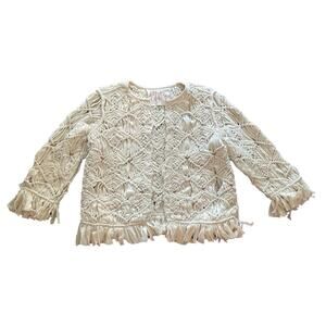 Free People Cream Textured Jacket